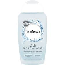 Femfresh 0% sensitive wash  250ml (free from fragrance & colour)