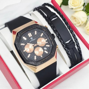 Leather watch & bracelet gift box